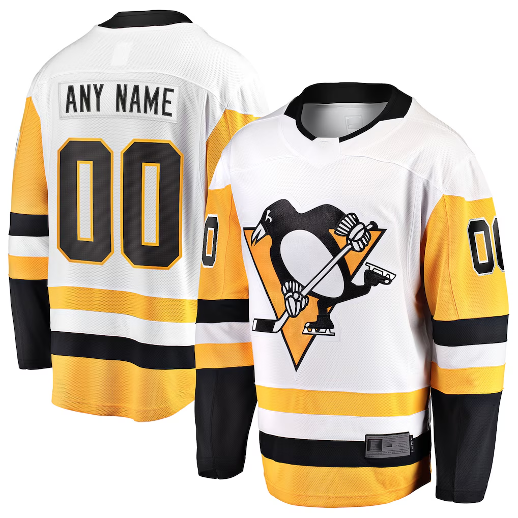 MATTH Custom P.Penguins White Away Breakaway Jerseys