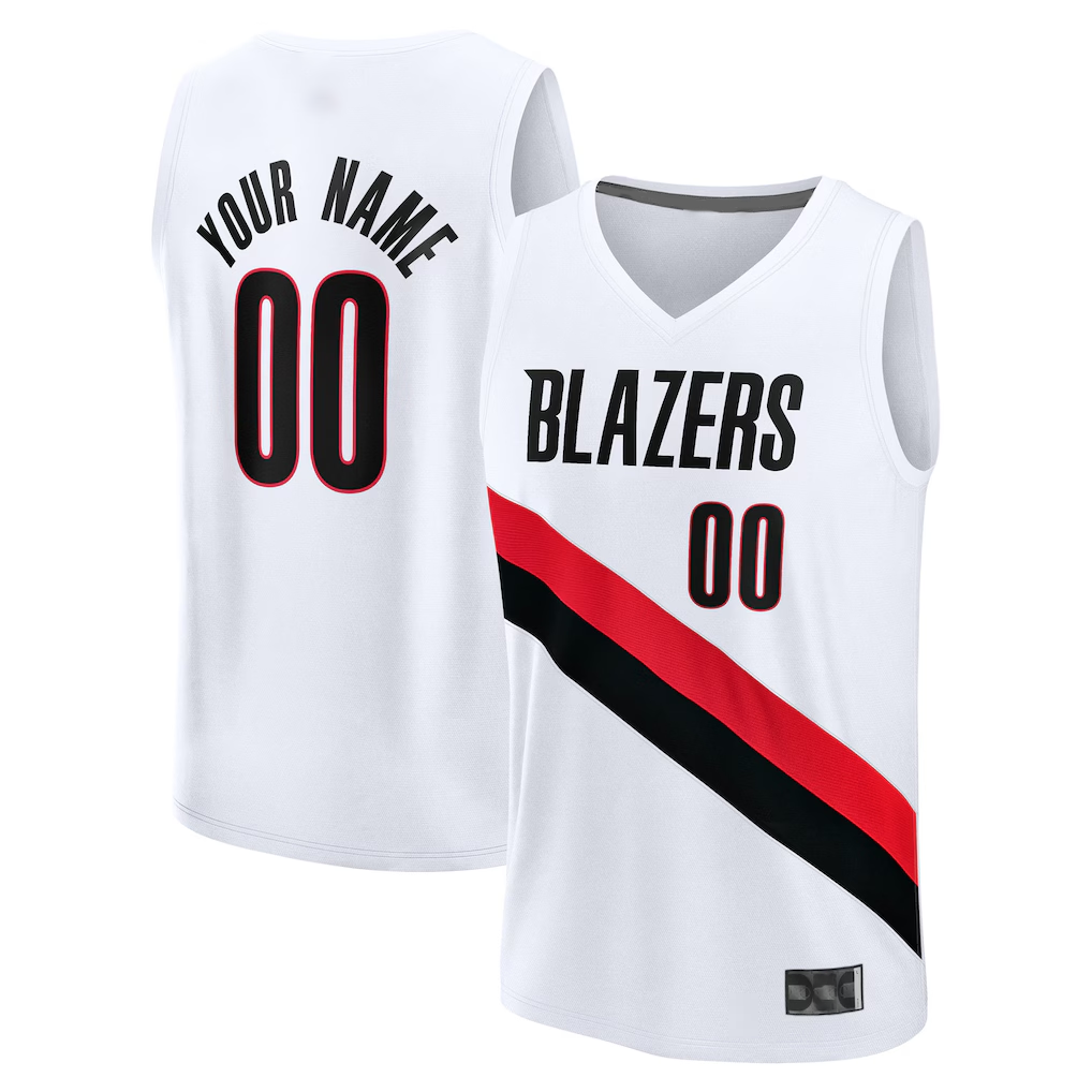 MATTH Custom PT.Blazers Fanatics White Fast Break Replica Jerseys - Association Edition