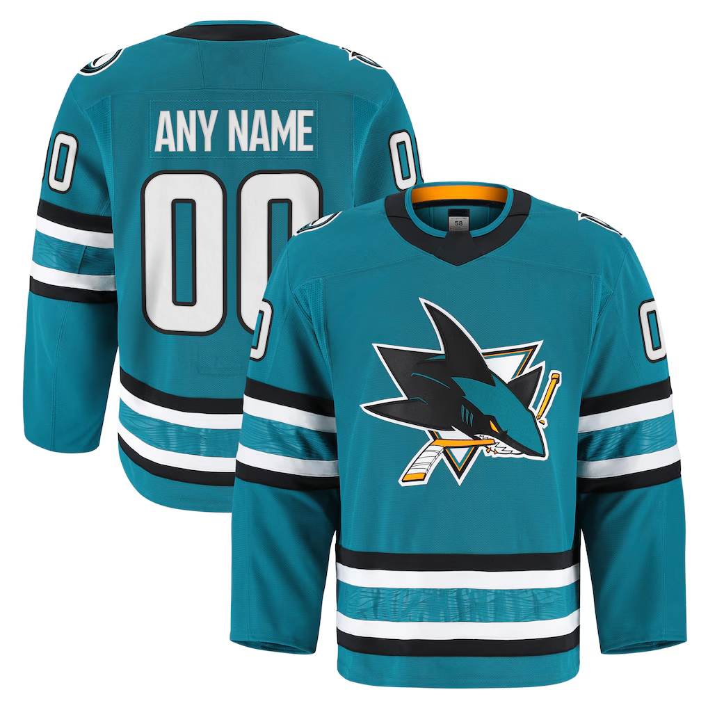 MATTH Custom S.Jose Sharks Teal Home Authentic Pro Jerseys