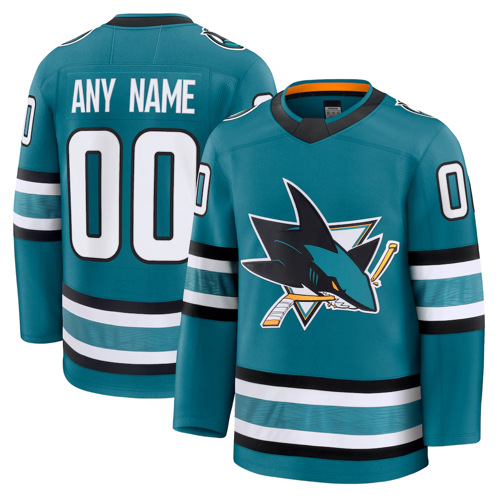 MATTH Custom S.Jose Sharks Teal Home Premium Jerseys