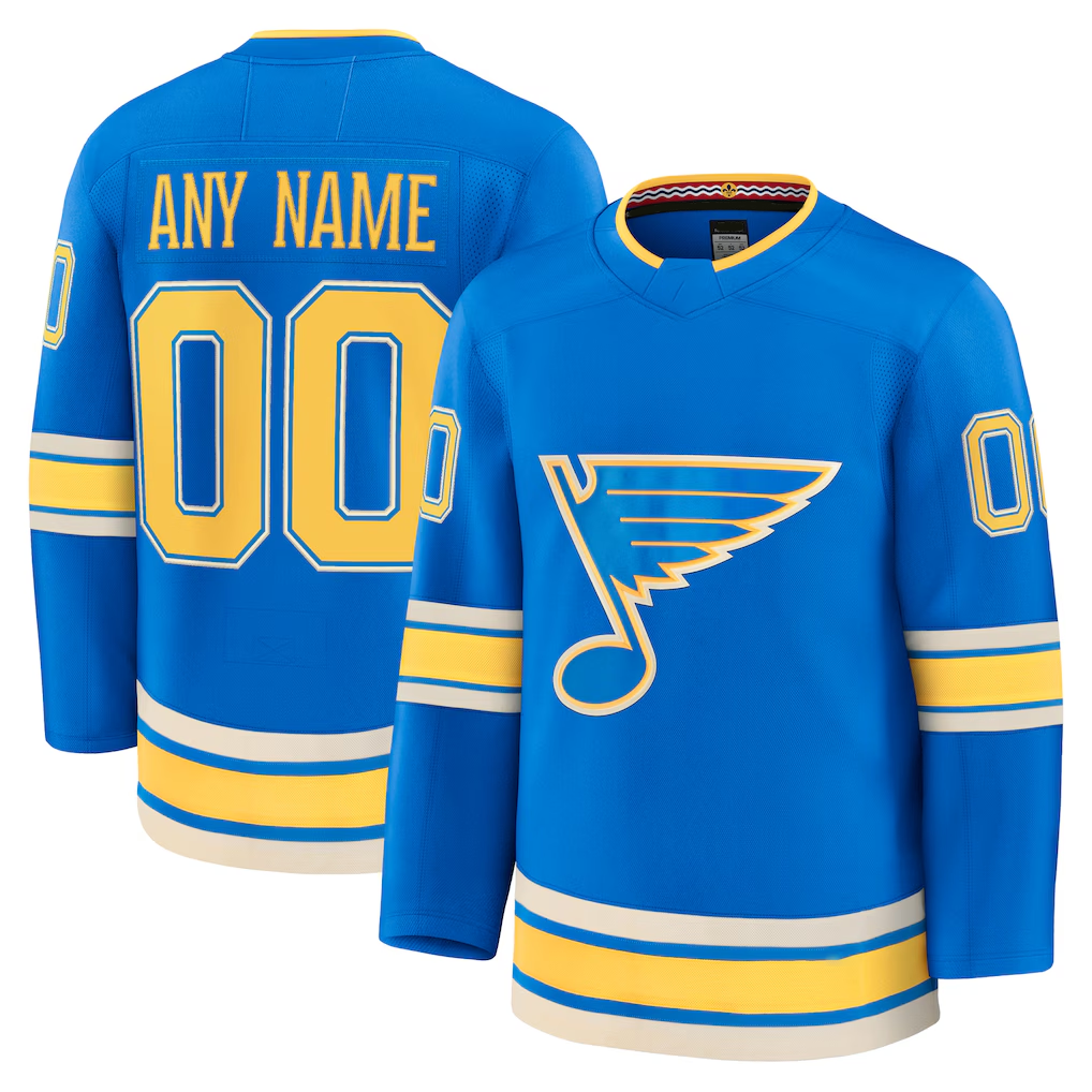 MATTH Custom St.L.Blues Blue Alternate Premium Jerseys