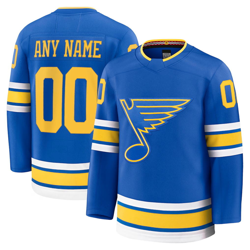 MATTH Custom St.L.Blues Blue Home Premium Jerseys