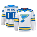 MATTH Custom St.L.Blues White Away Authentic Pro Jerseys