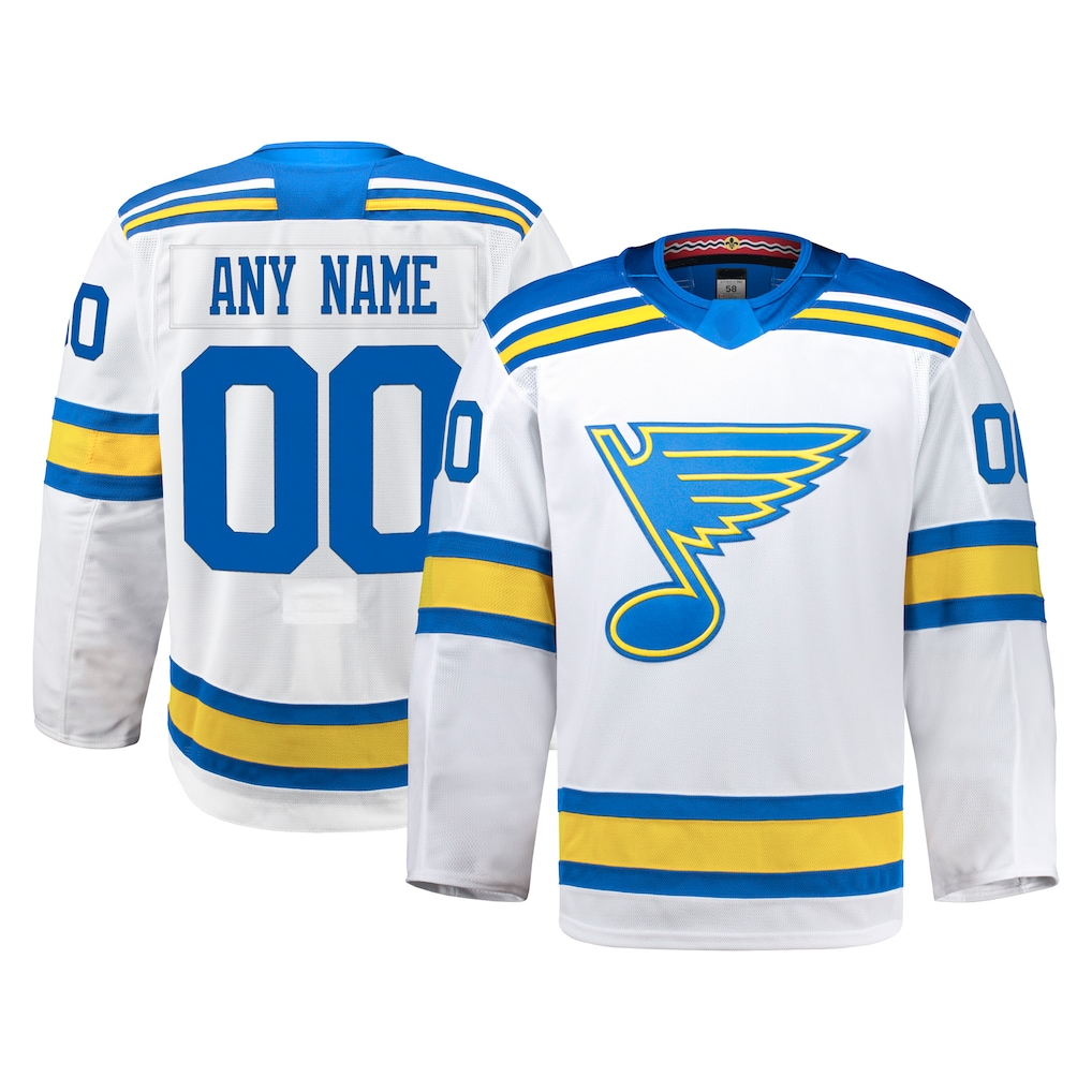 MATTH Custom St.L.Blues White Away Authentic Pro Jerseys