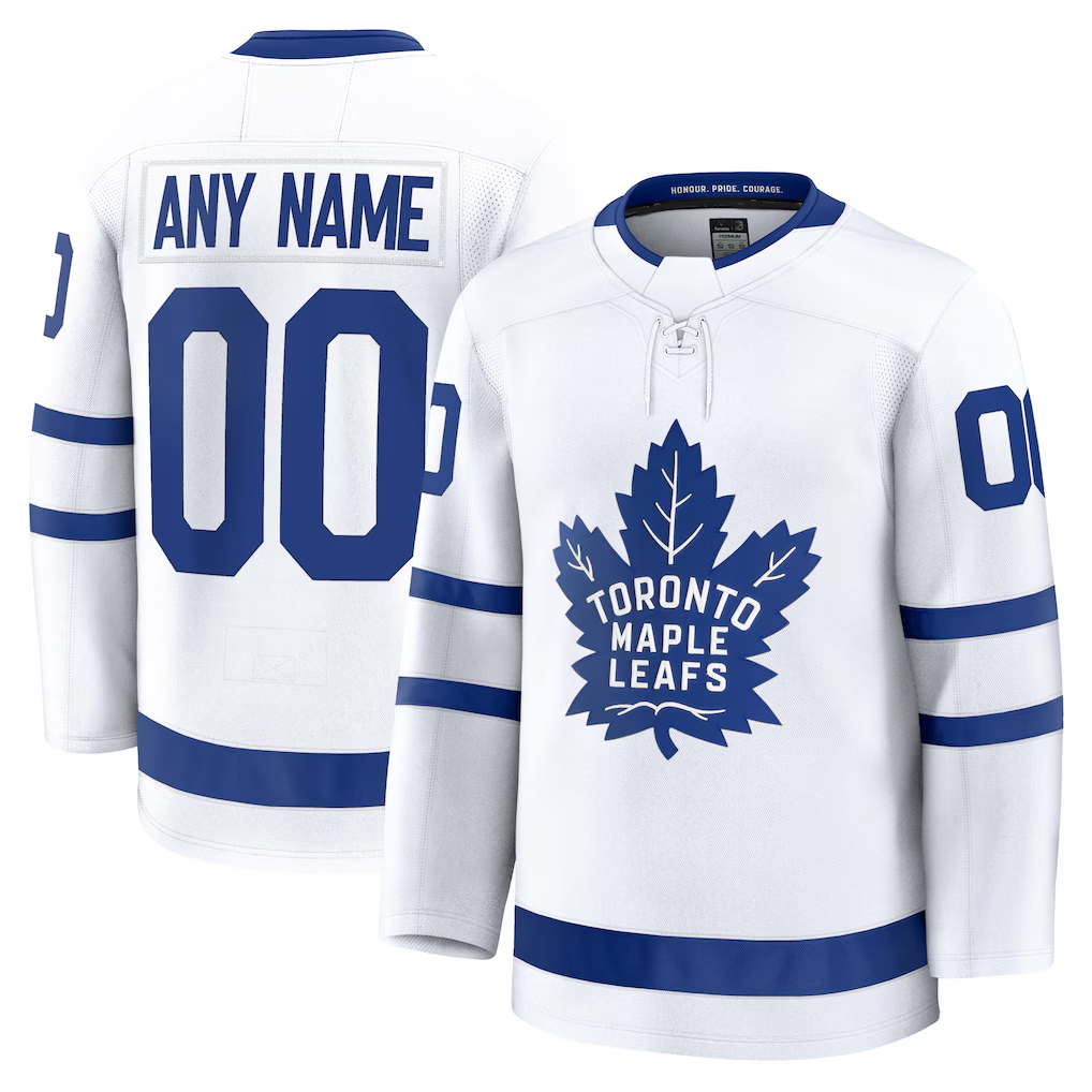 MATTH Custom T.Maple Leafs White Away Premium Jerseys