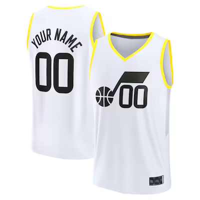 MATTH Custom U.Jazz Fanatics White Fast Break Replica Jerseys - Association Edition -1