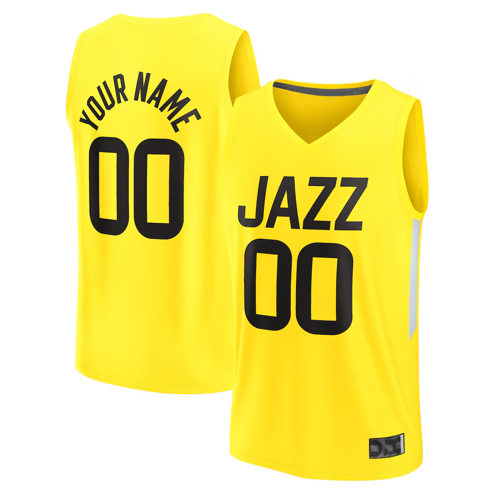 MATTH Custom U.Jazz Fanatics Yellow Fast Break Replica Jerseys - Icon Edition