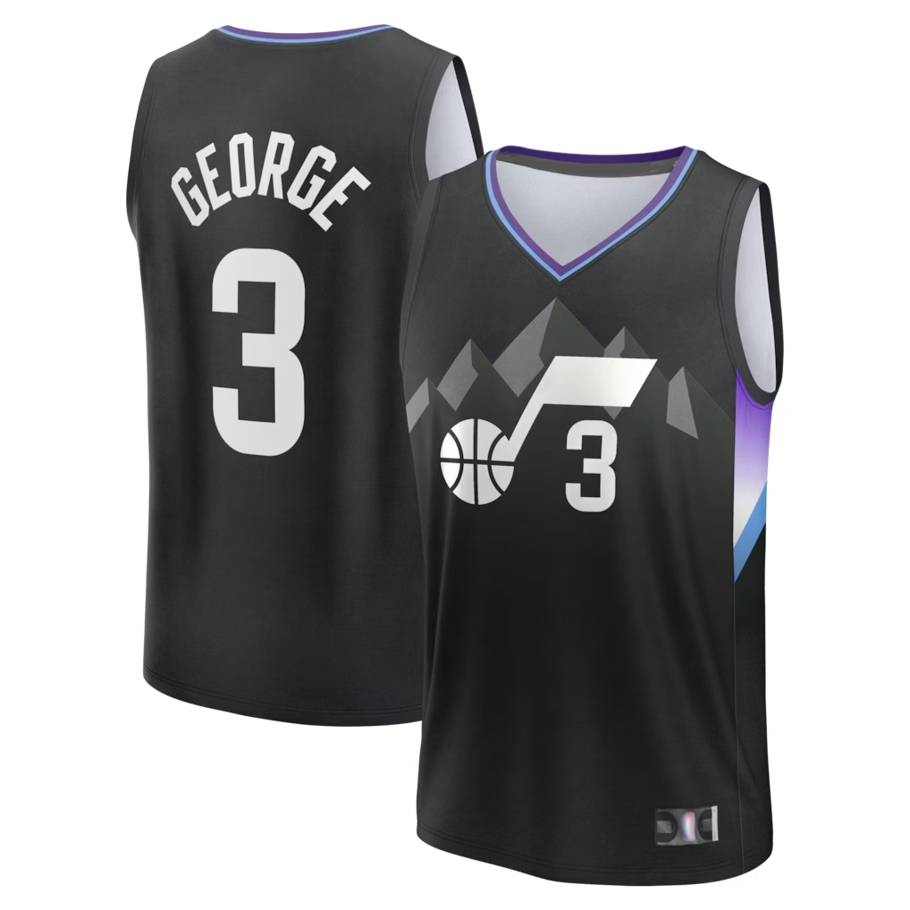 MATTH U.Jazz #3 Keyonte George Fanatics Black Fast Break Replica Jerseys - Statement Edition