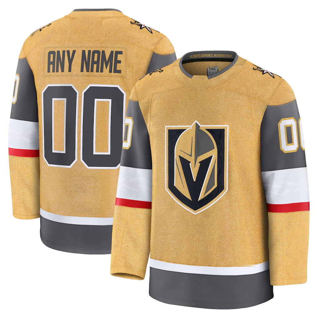 MATTH Custom V.Golden Knights Gold Home Premium Jerseys