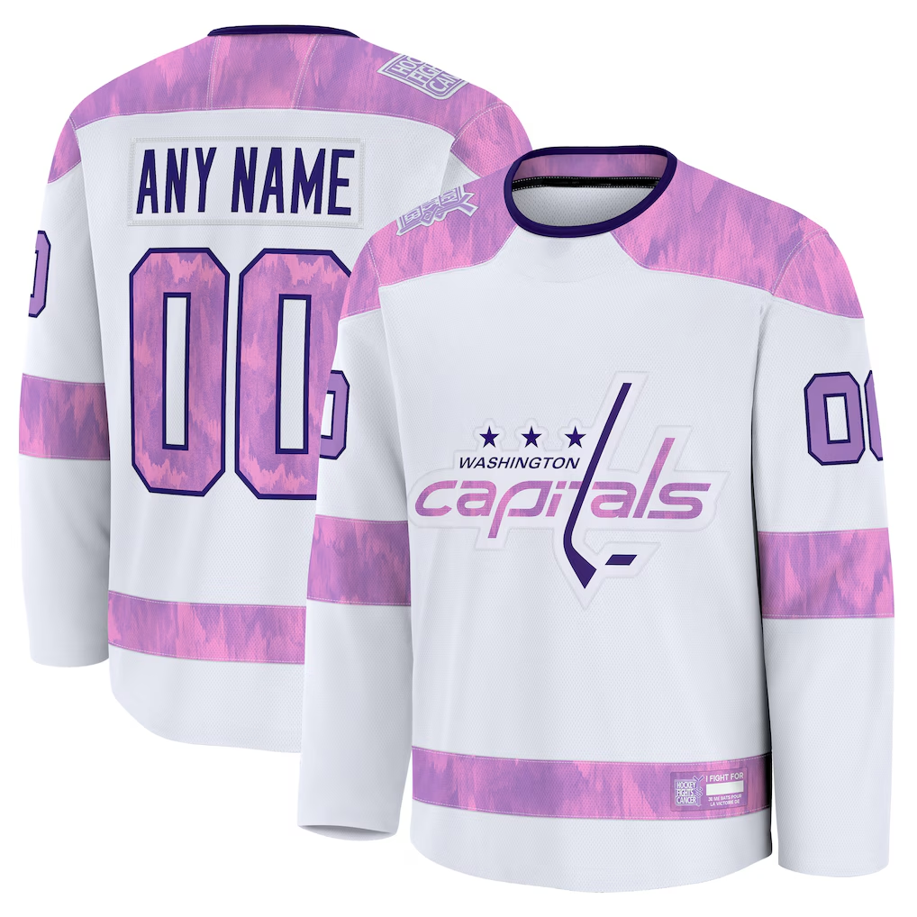 MATTH Custom W.Capitals White 2024 Hockey Fights Cancer Practice Jerseys