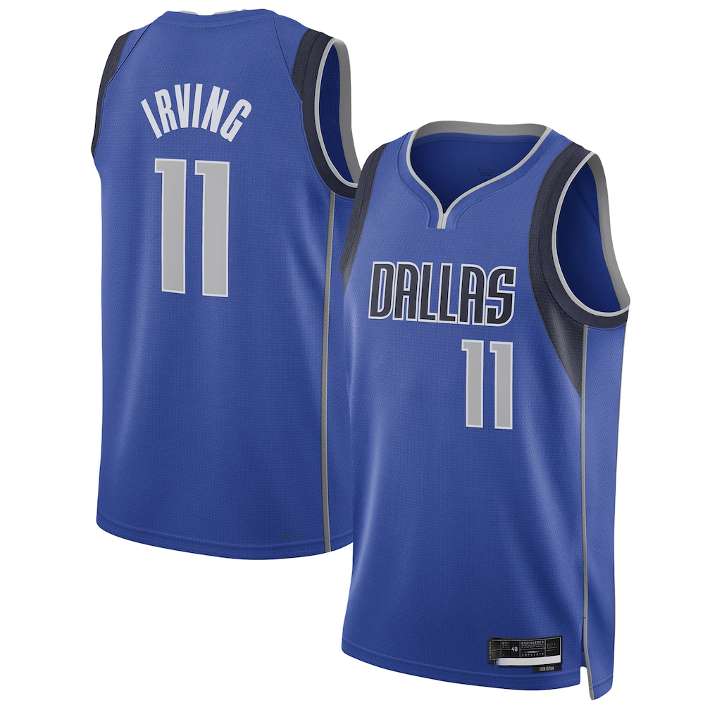 MATTH D.Mavericks #11 Kyrie Irving Blue Swingman Jerseys - Icon Edition
