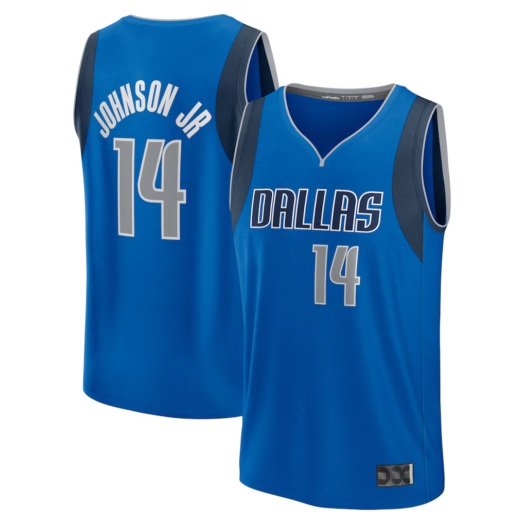 MATTH D.Mavericks #14 Morez Johnson Jr. Blue 2026 Draft First Round Pick Fast Break Jerseys - Icon Edition