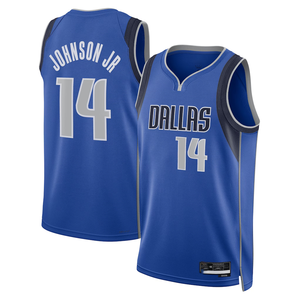 MATTH D.Mavericks #14 Morez Johnson Jr. Blue Icon Swingman Stitched Jerseys