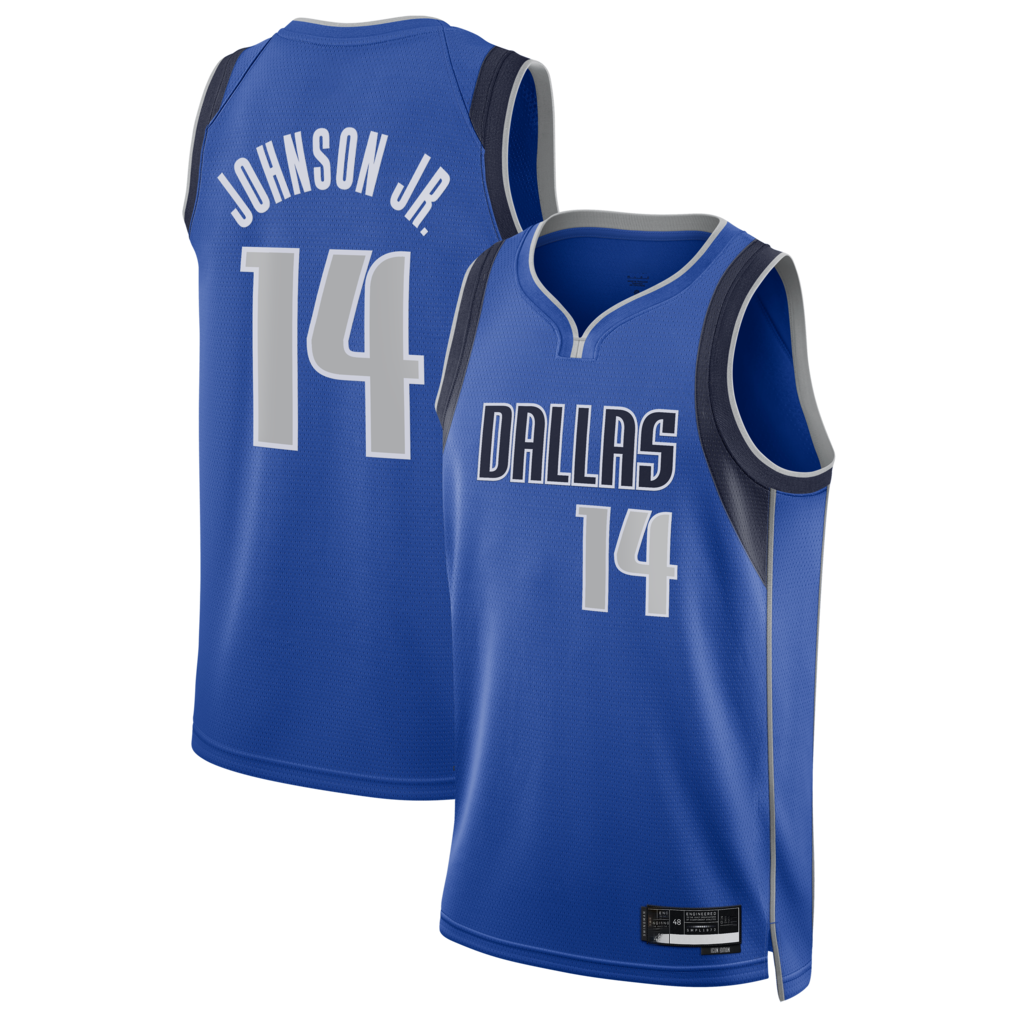 MATTH D.Mavericks #14 Morez Johnson Jr. Blue Swingman Jerseys - Icon Edition