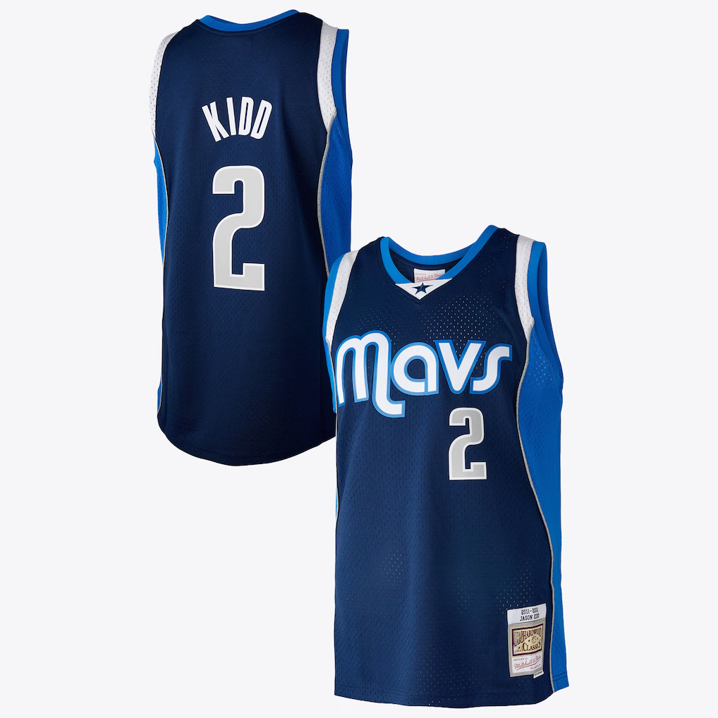 MATTH D.Mavericks #2 Jason Kidd Blue Mitchell & Ness 2011 Swingman Authentic Stitched Jerseys