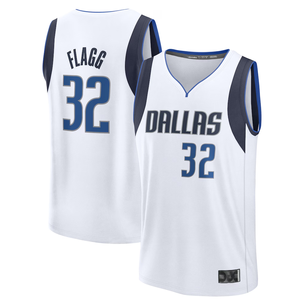 MATTH D.Mavericks #32 Cooper Flagg White 2025 Draft First Round Pick Fast Break Replica Jerseys - Association Edition