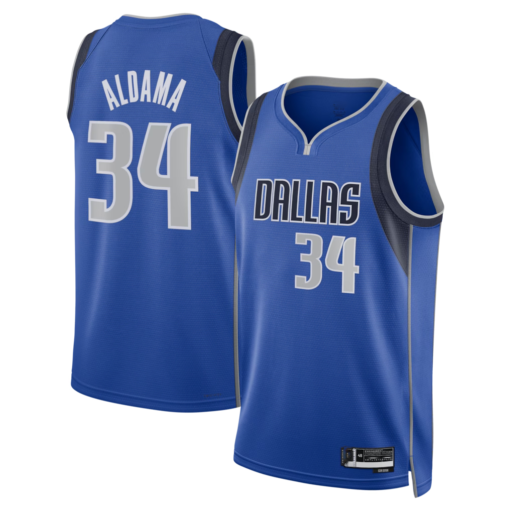 MATTH D.Mavericks #34 Santi Aldama Blue Icon Edition Swingman Stitched Jerseys