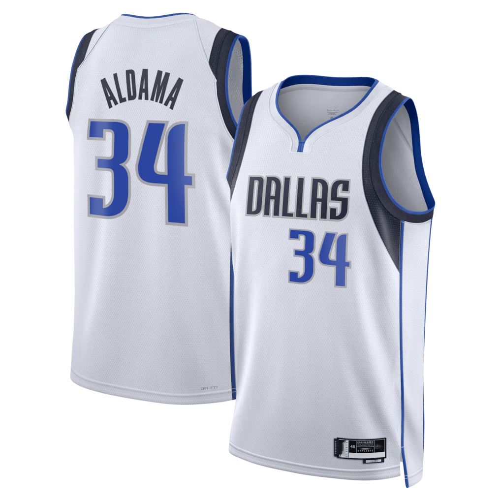 MATTH D.Mavericks #34 White Santi Aldama Association Edition Swingman Stitched Jerseys