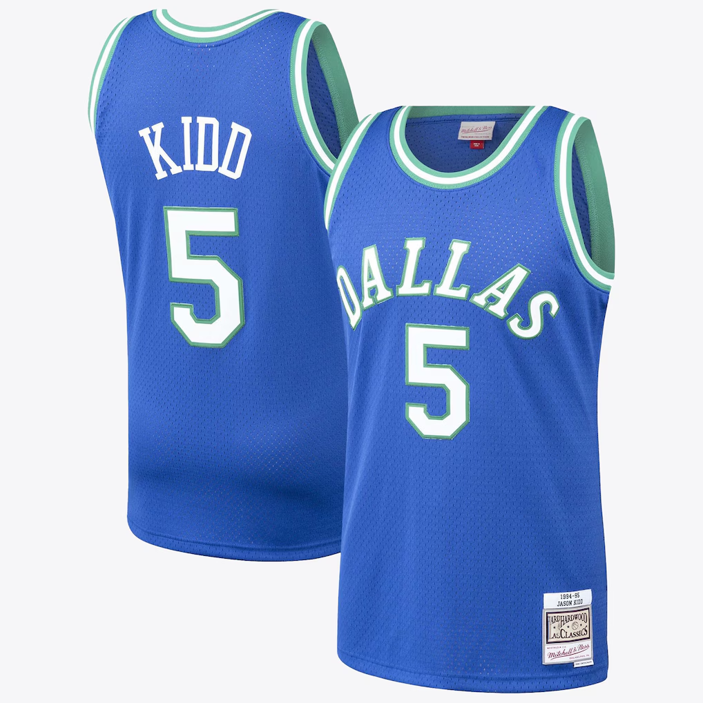 MATTH D.Mavericks #5 Jason Kidd Hardwood Classics Road Jersey By Mitchell & Ness Stitched Jerseys