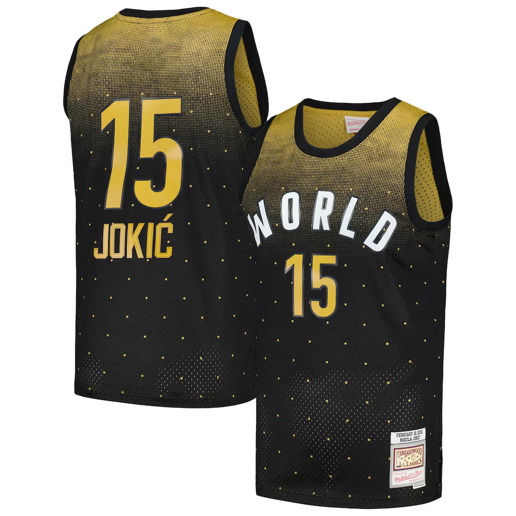 MATTH D.Nuggets #15 Nikola Jokic Rising Stars Challenge Mitchell & Ness Black Hardwood Classics Swingman Jerseys