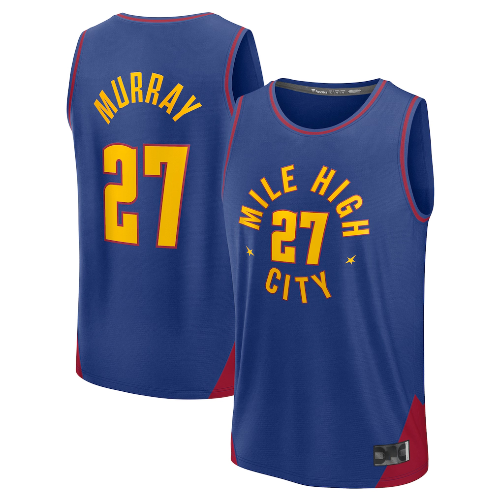 MATTH D.Nuggets #27 Jamal Murray Blue Fast Break Replica Player Jerseys - Statement Edition