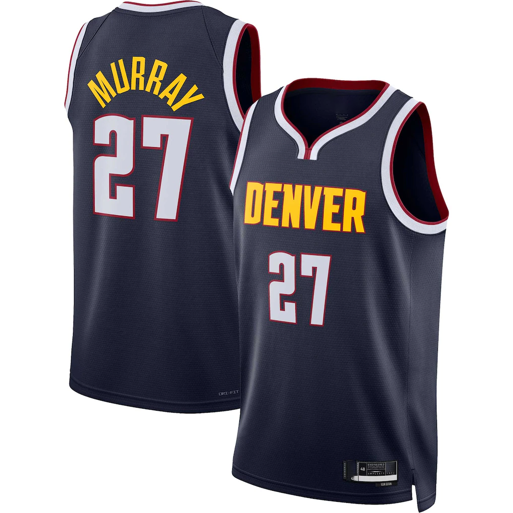 MATTH D.Nuggets #27 Jamal Murray Navy Swingman Jerseys - Icon Edition