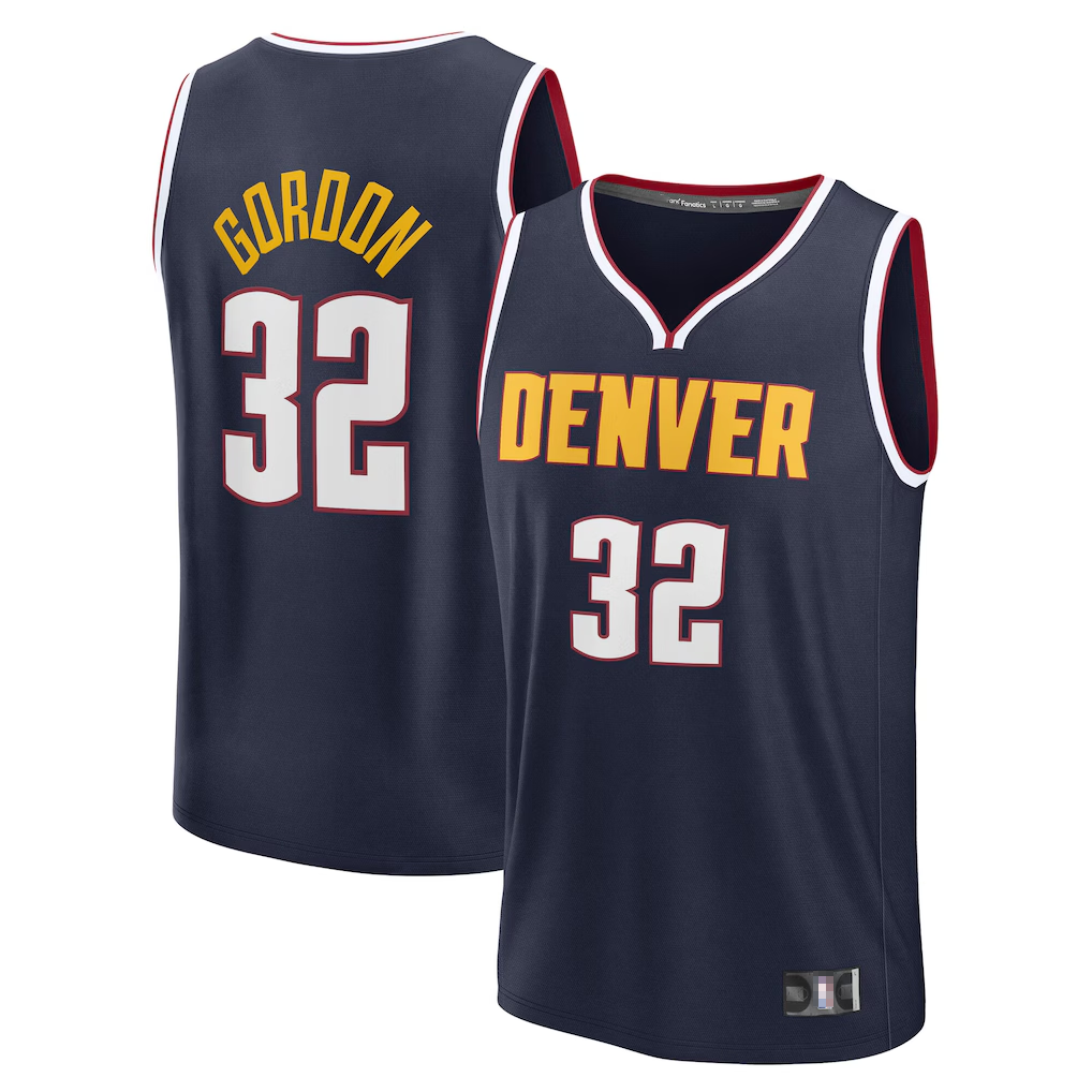 MATTH D.Nuggets #32 Aaron Gordon Navy Fast Break Replica Jerseys - Icon Edition