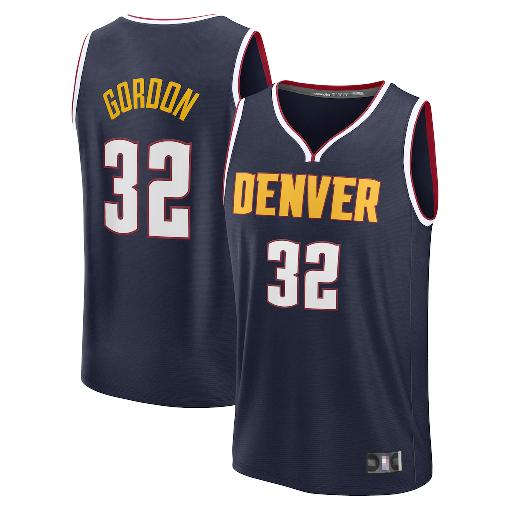 MATTH D.Nuggets #32 Aaron Gordon Navy Fast Break Replica Player Jerseys - Icon Edition