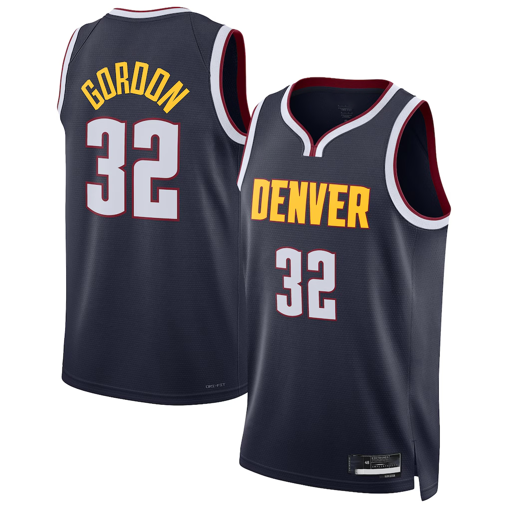 MATTH D.Nuggets #32 Aaron Gordon Navy Swingman Jerseys - Icon Edition