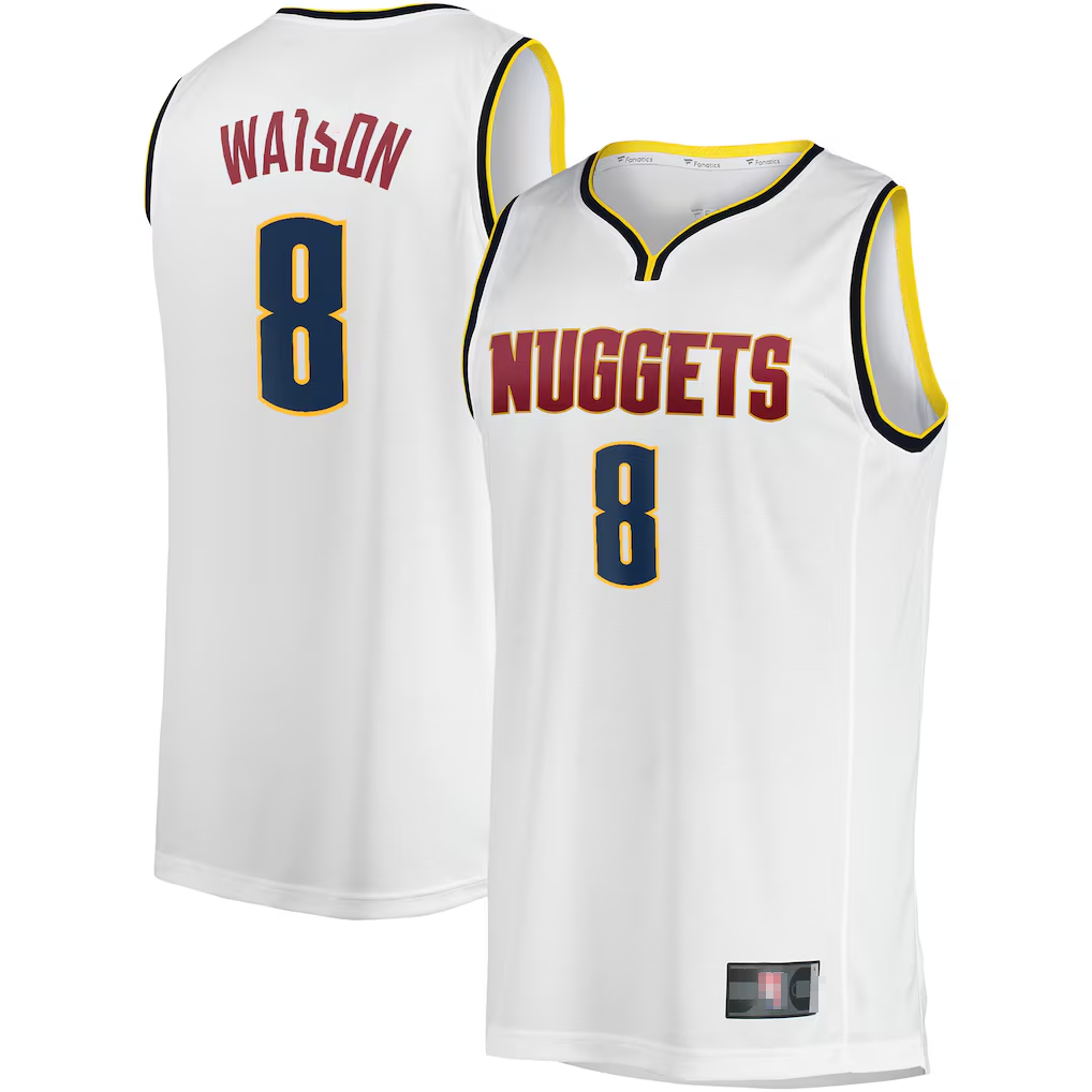 MATTH D.Nuggets #8 Peyton Watson White Fast Break Player Jerseys - Association Edition