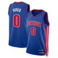MATTH D.Pistons #0 Jalen Duren Blue Swingman Jerseys - Icon Edition