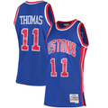 MATTH D.Pistons #11 Isiah Thomas Mitchell & Ness Blue 198889 Hardwood Classics Swingman Jerseys