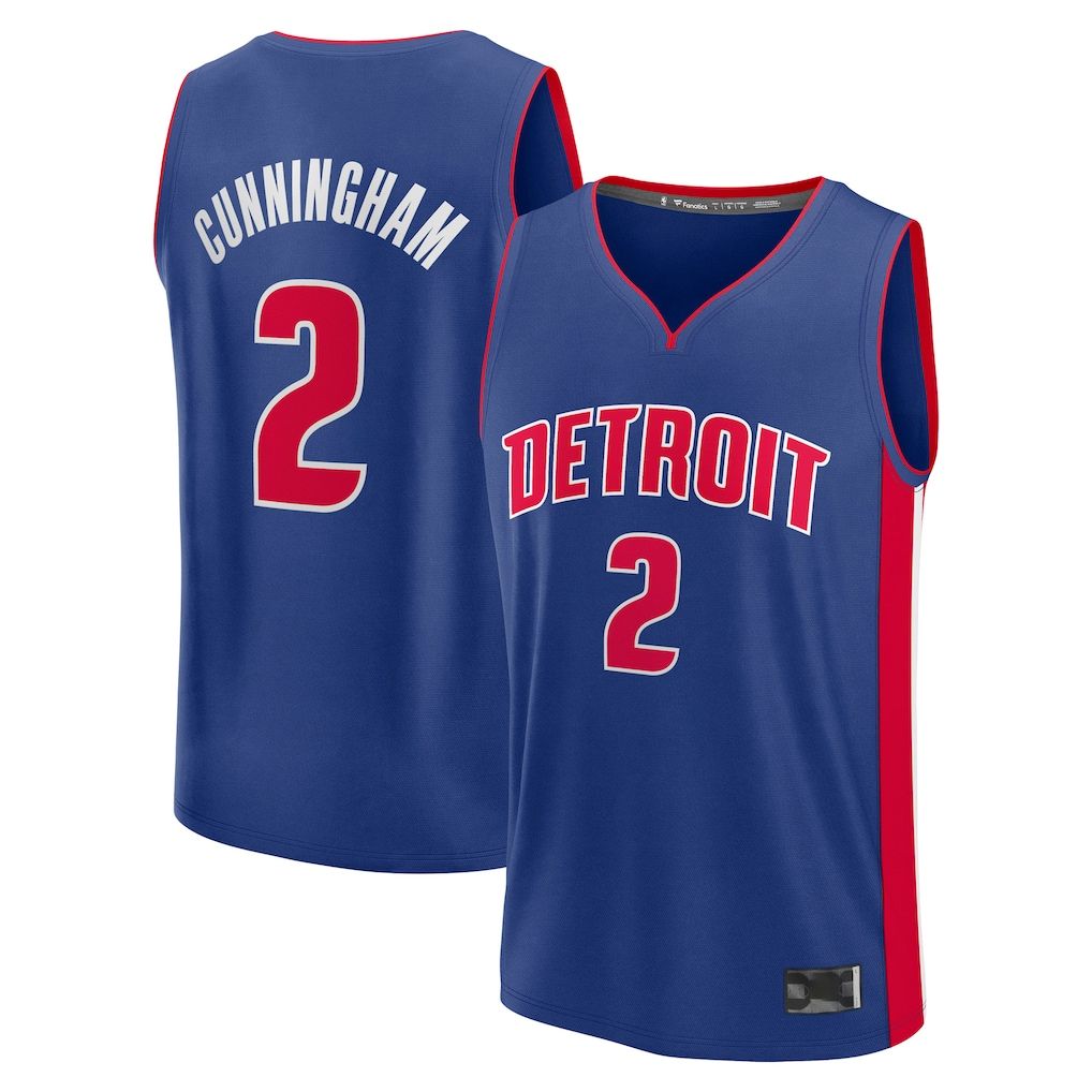 MATTH D.Pistons #2 Cade Cunningham  Blue Fast Break Replica Player Jerseys - Icon Edition