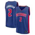 MATTH D.Pistons #2 Cade Cunningham  Blue Fast Break Replica Player Jerseys - Icon Edition