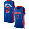 MATTH D.Pistons #2 Cade Cunningham Blue Swingman Jerseys - Icon Edition
