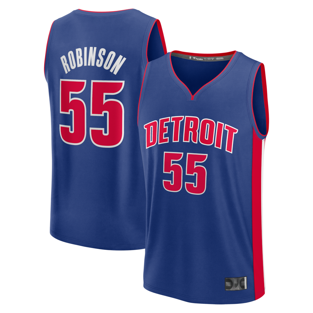 MATTH D.Pistons #55 Duncan Robinson  Blue Fast Break Jerseys - Icon Edition