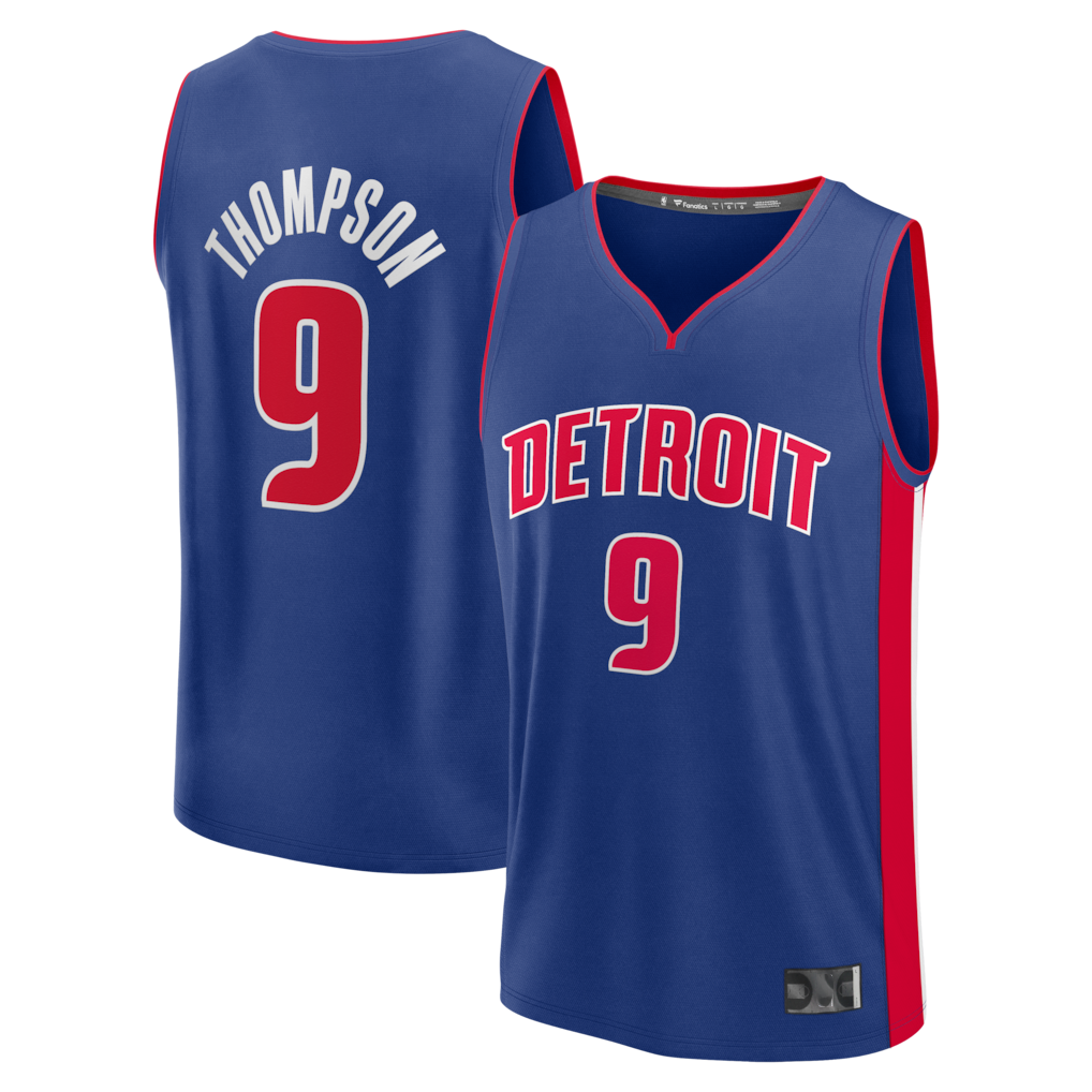 MATTH D.Pistons #9 Ausar Thompson  Blue Fast Break Jerseys - Icon Edition