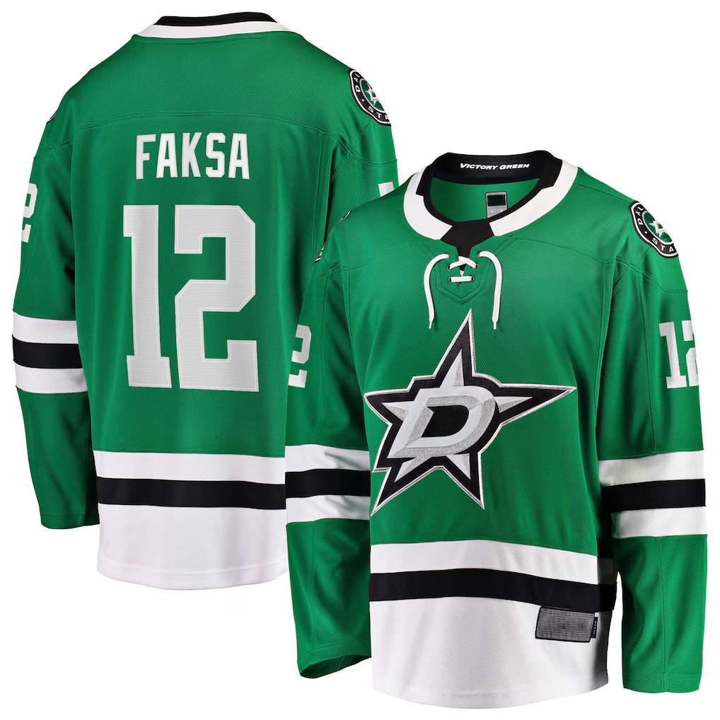 MATTH D.Stars #12 Radek Faksa Kelly Green Home Breakaway Jerseys
