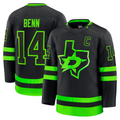 MATTH D.Stars #14 Jamie Benn Black Alternate Premium Jerseys