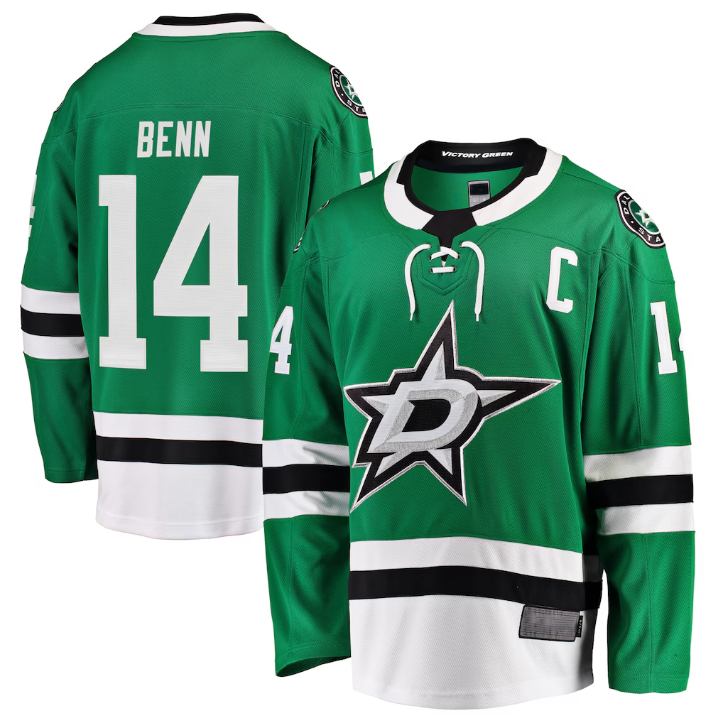 MATTH D.Stars #14 Jamie Benn Green Breakaway Player Jerseys