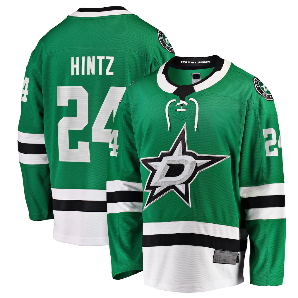 MATTH D.Stars #24 Roope Hintz Kelly Green Home Breakaway Player Jerseys