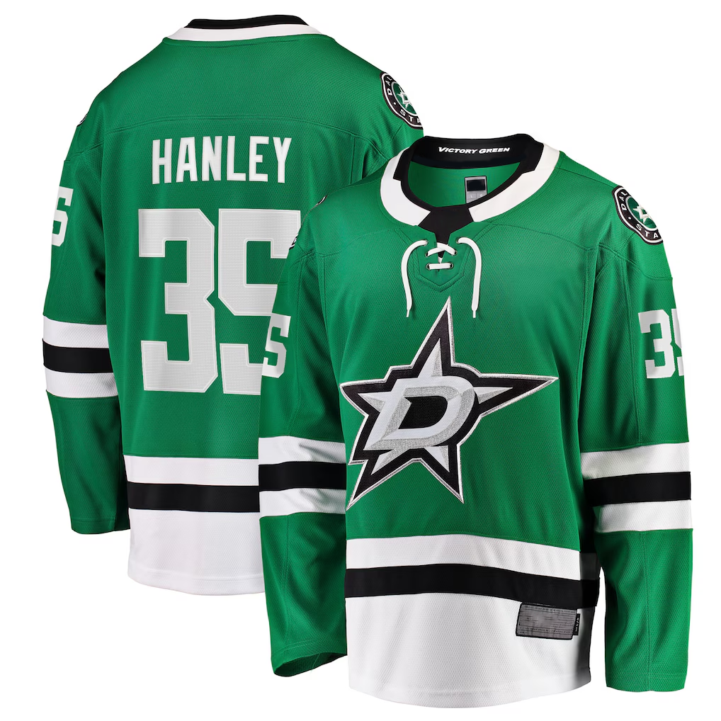 MATTH D.Stars #35 Joel Hanley Kelly Green Breakaway Player Jerseys