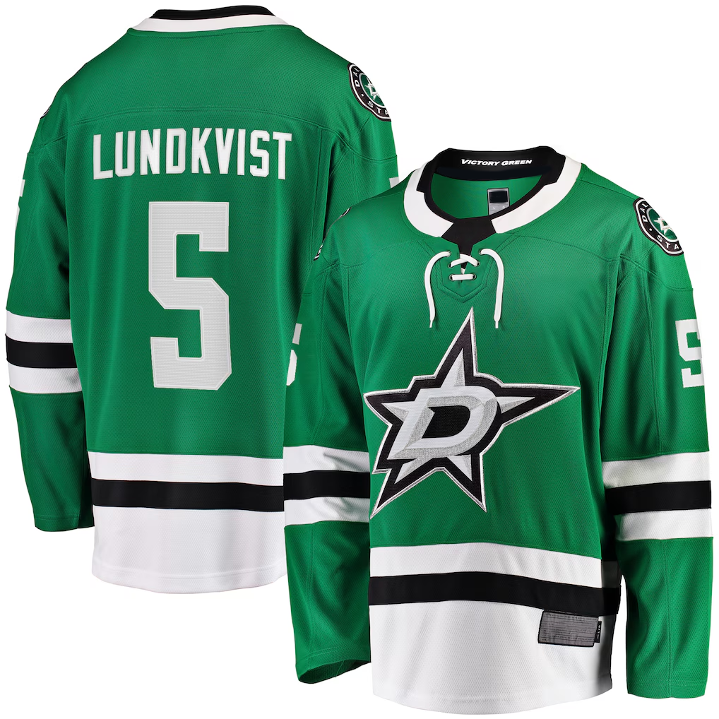 MATTH D.Stars #5 Nils Lundkvist Kelly Green Home Premier Breakaway Player Jerseys