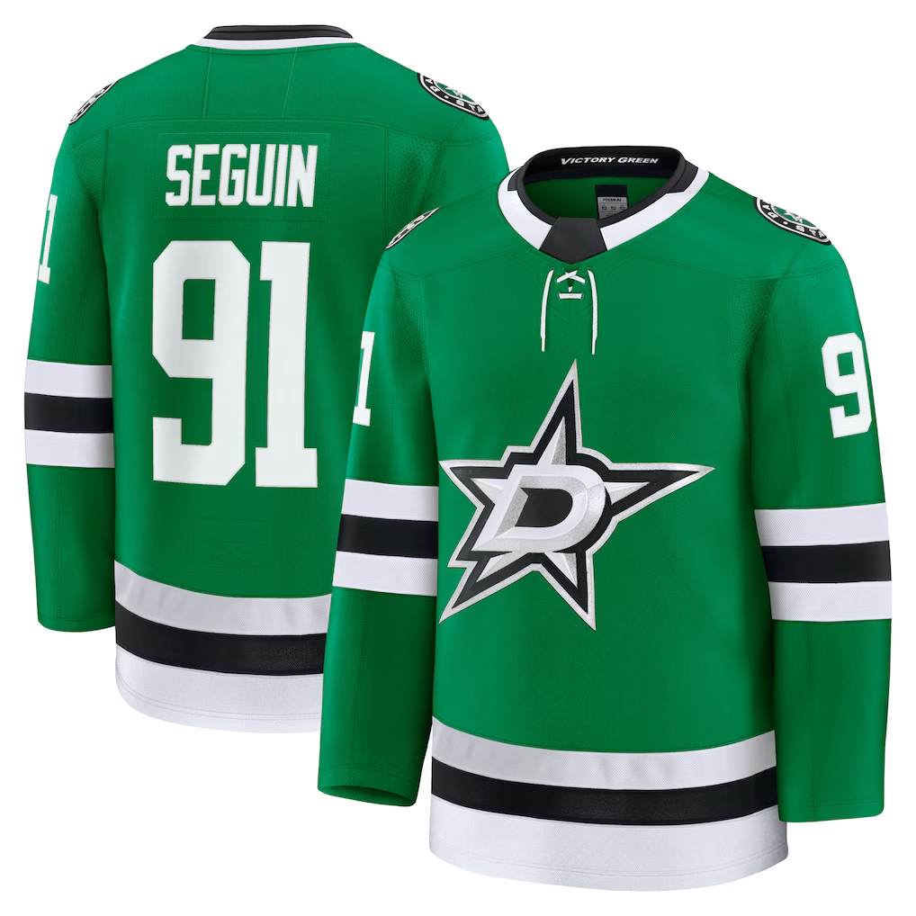 MATTH D.Stars #91 Tyler Seguin Kelly Green Home Premium Jerseys