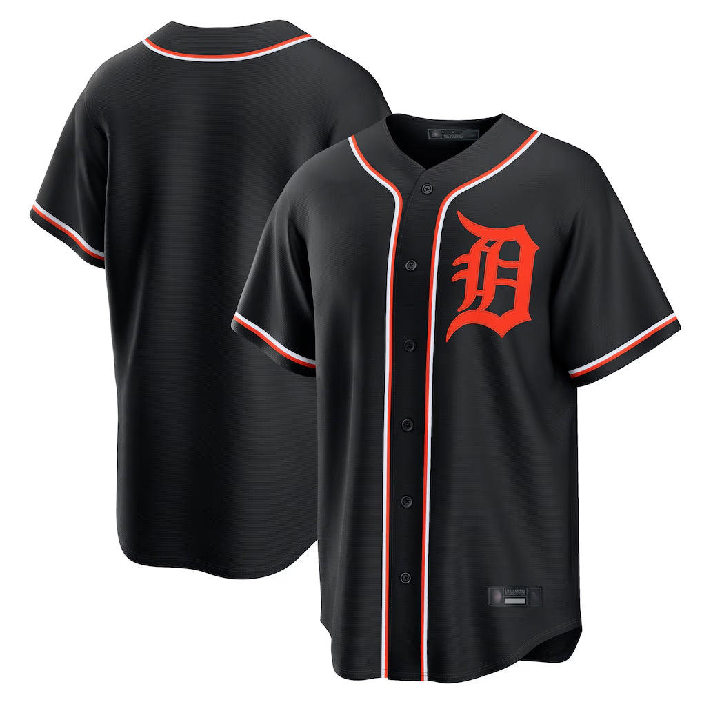 MATTH D.Tigers Black Fashion Out Home Game Blank Player Stitched Jerseys