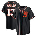 MATTH D.Tigers #13 Dillon Dingler Player Black Fashion Out Home Game Stitched Jerseys