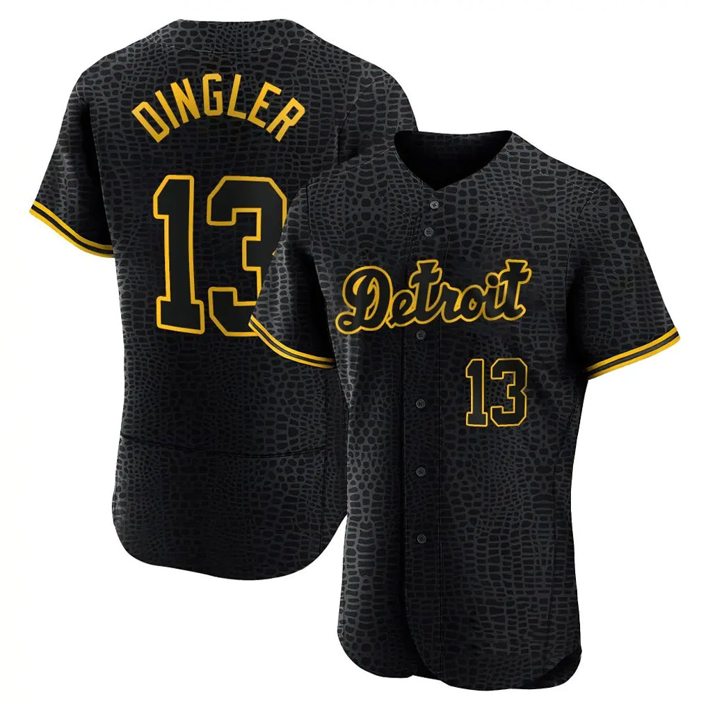 MATTH D.Tigers #13 Dillon Dingler Player Black Snake Skin City Limited Elite Home Stitched Jerseys