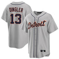 MATTH D.Tigers #13 Dillon Dingler Player Gray Home Game Stitched Jerseys