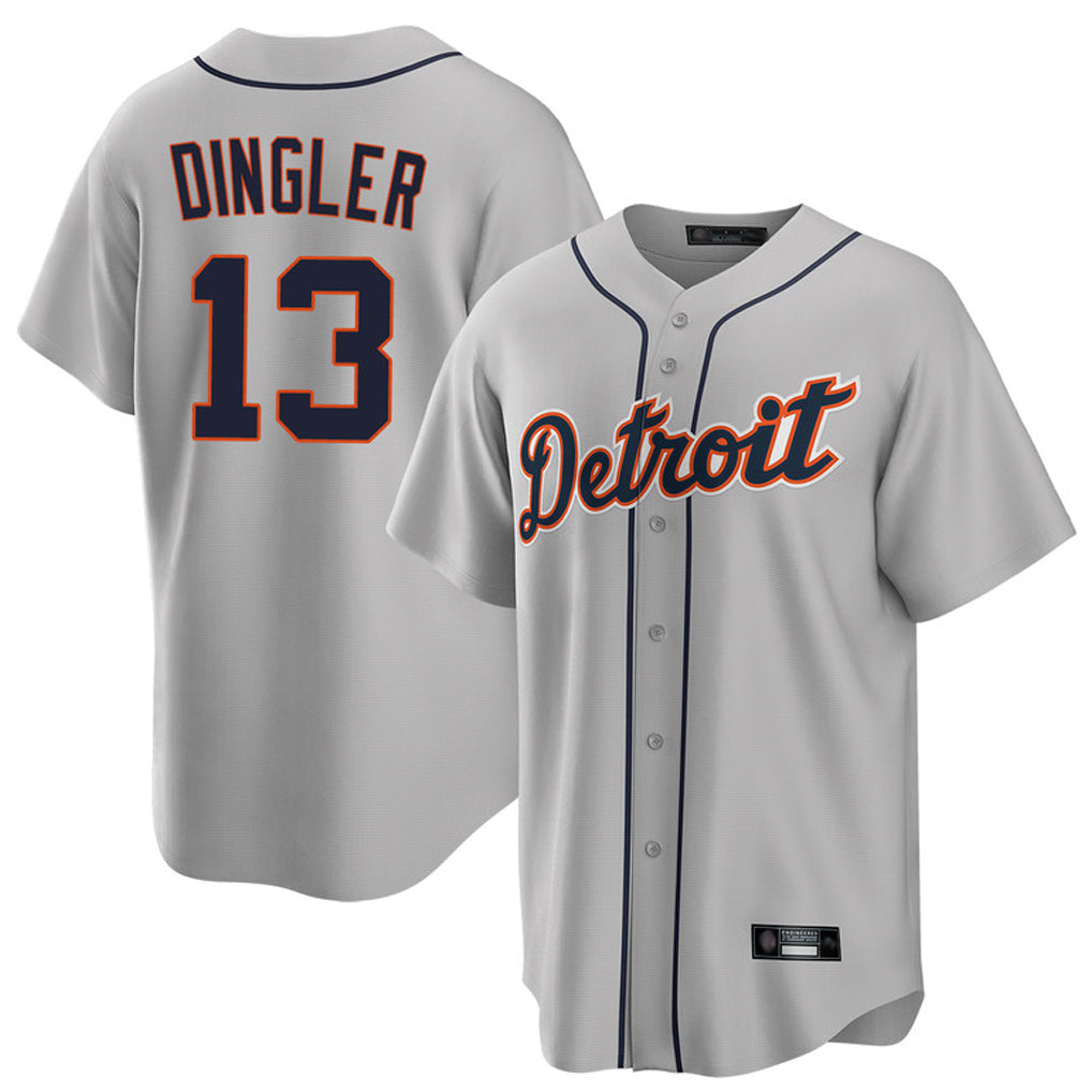 MATTH D.Tigers #13 Dillon Dingler Player Gray Home Game Stitched Jerseys