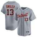 MATTH D.Tigers #13 Dillon Dingler Player Gray Home Limited Stitched Jerseys